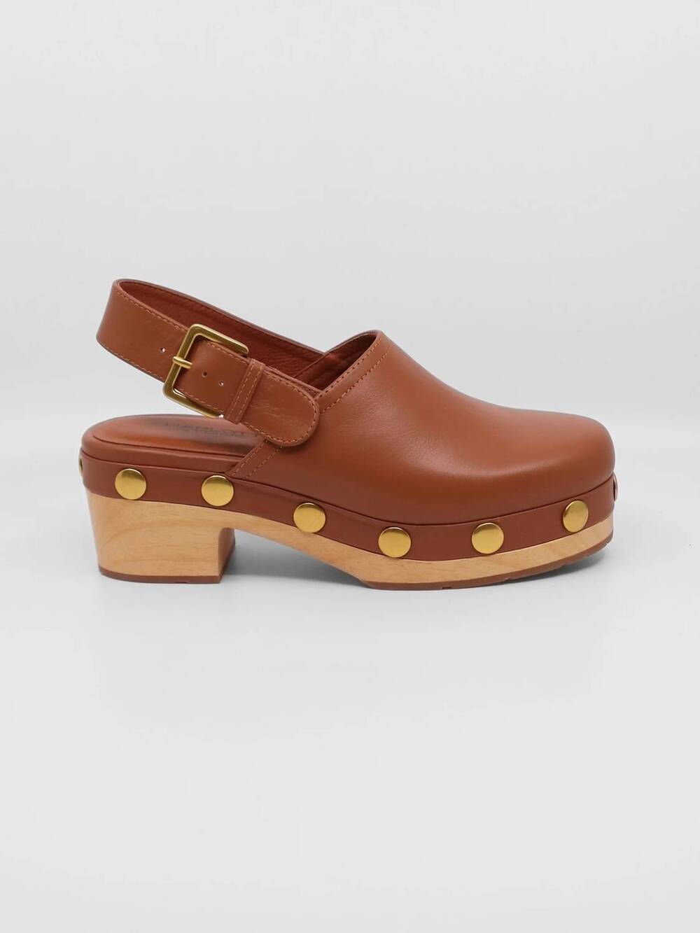 NEW CHARLOTTE STONE women's jona studded clog in luggage tan